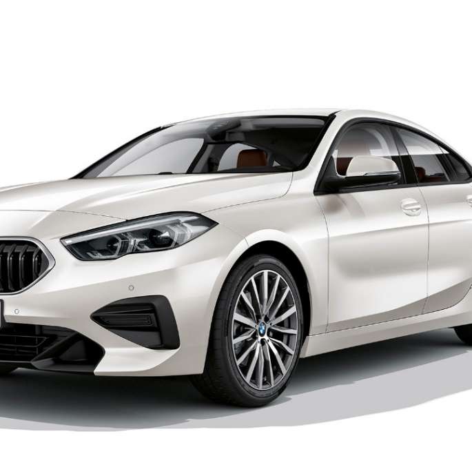 BMW kidney grille BMW 2 Series Gran Coupé Model Advantage BMW kidney grille BMW 2 Series Gran Coupé Model Advantage Mineral White F44 three-quarter front view