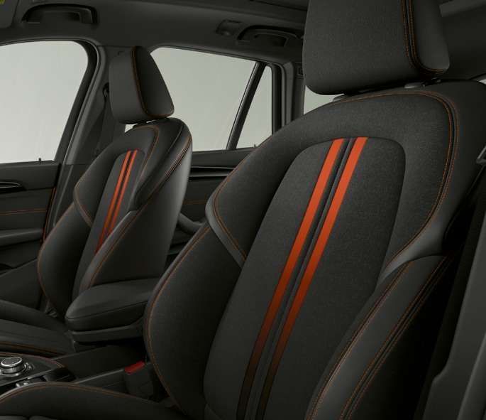 BMW X1, Model Sport Line, upholstery BMW X1, Model Sport Line, interior with focus on upholstery