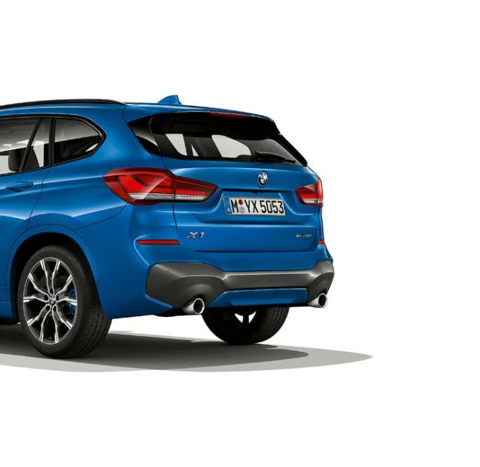 BMW X1, Model M Sport, three-quarter rear view BMW X1, Model M Sport, three-quarter rear view studio shot