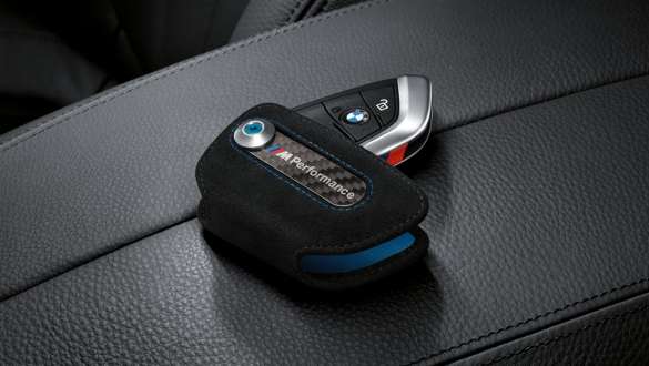 BMW 3 Series Sedan, M Performance key case. Close-up view of the BMW M Performance key case.