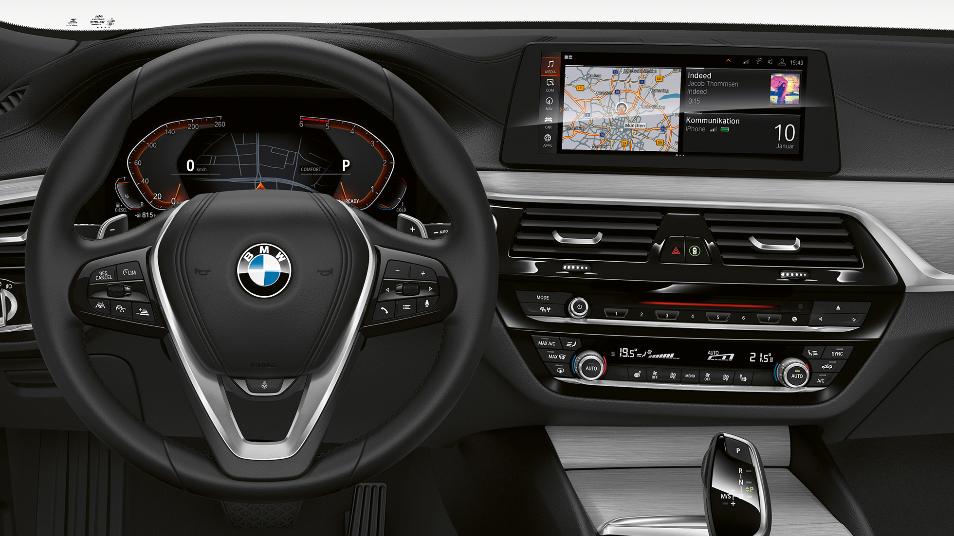 BMW 6 Series Gran Turismo G32 Sport Line cockpit Interior trim finishers in Black high-gloss BMW 6 Series Gran Turismo G32 2017 Sport Line cockpit