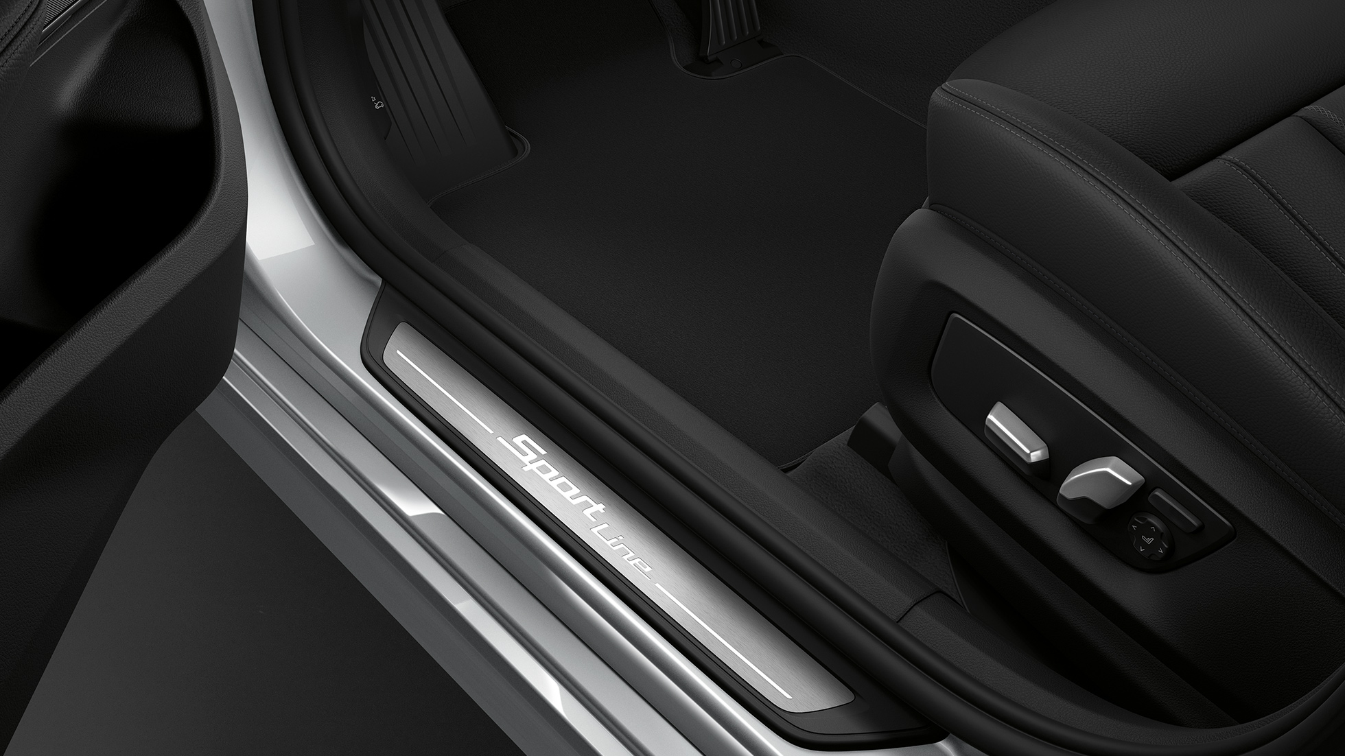 BMW 6 Series Gran Turismo G32 Sport Line door sill finisher BMW 6 Series Gran Turismo G32 2017 Sport Line Glacier Silver metallic door sill finisher