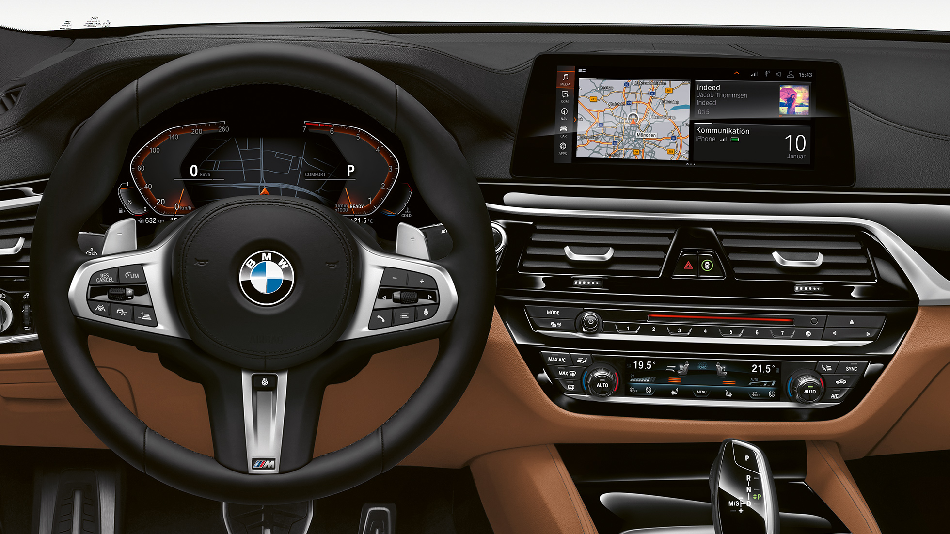 BMW 6 Series Gran Turismo G32 M Sport package cockpit M Leather steering wheel with multifunction buttons BMW 6 Series Gran Turismo G32 2017 M Sport package cockpit