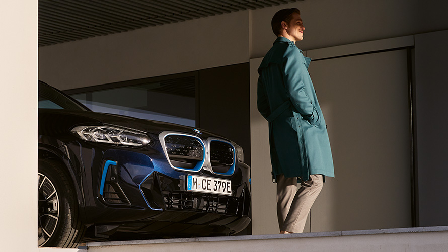 BMW iX3 G08 2021 M Carbon Black side view front