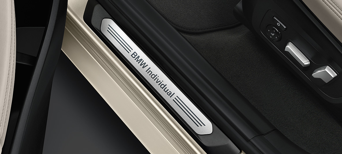 BMW X3, BMW Individual door sill finisher with BMW Individual designation BMW X3, BMW Individual door sill finisher with BMW Individual designation