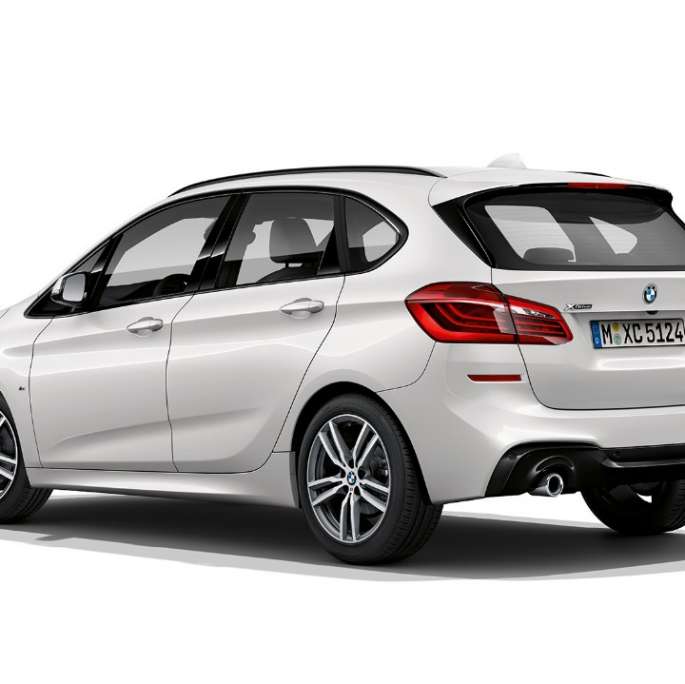 BMW 2 Series Active Tourer 220d xDrive Model M Sport F45 Mineral White metallic three-quarter rear view 