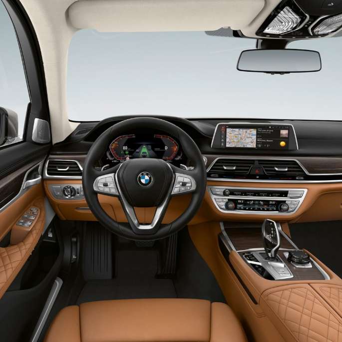 Grey BMW 7 Series Sedan with Exterior Design Pure Excellence in three-quarter front view